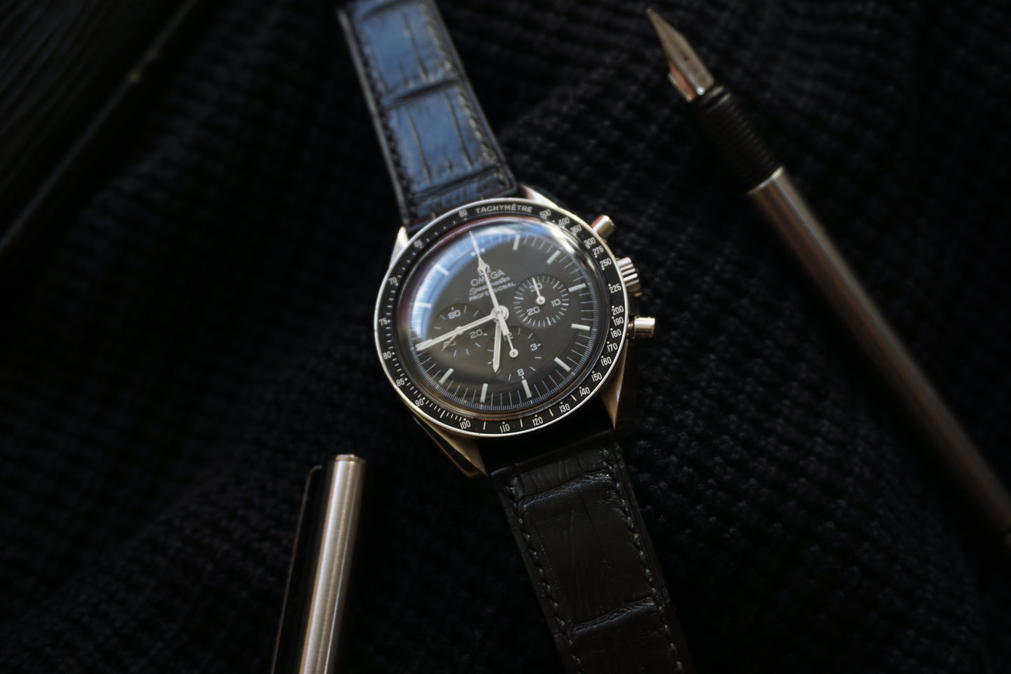 Black Alligator leather watch strap.