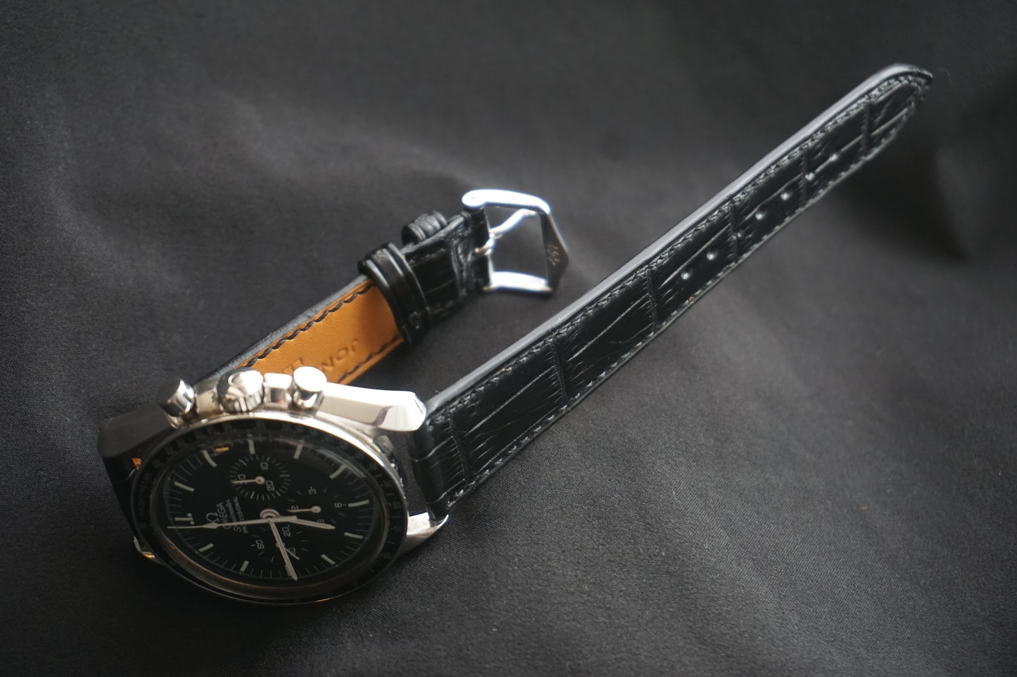 Black Alligator leather watch strap.