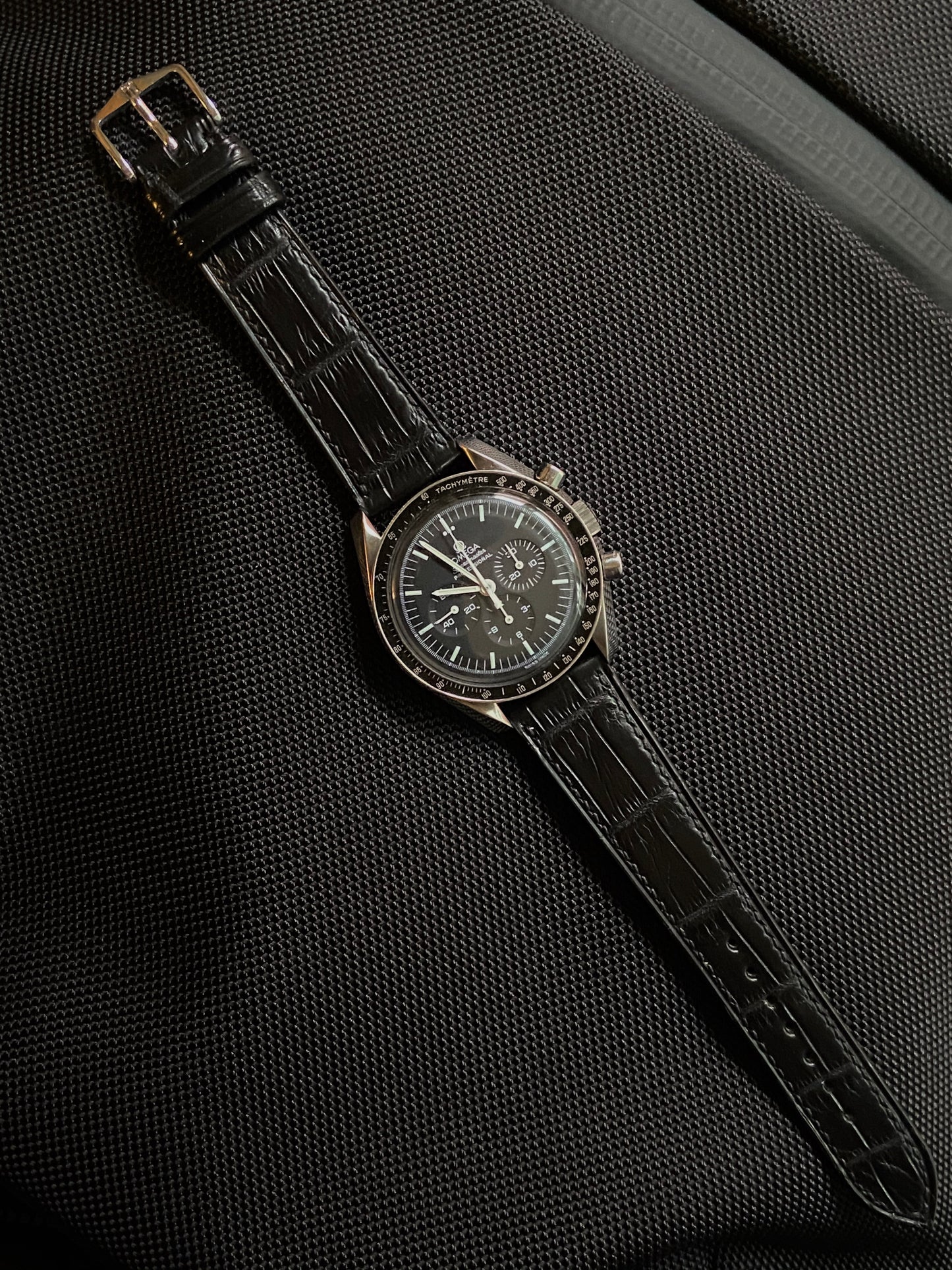 Black Alligator leather watch strap.