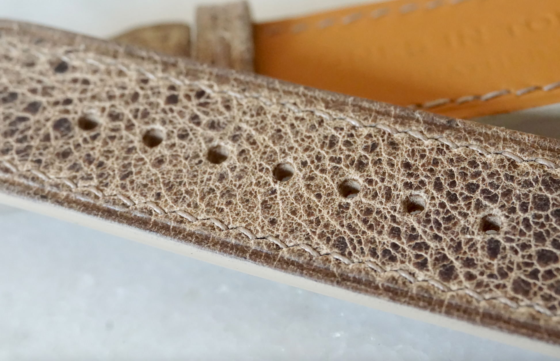 Waxed African Kudu leather (Charles F Stead) watch strap