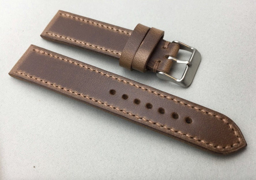 Natural Horween Chromexcel watch strap