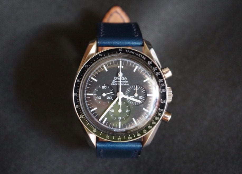 Navy blue Italian Buttero watch strap