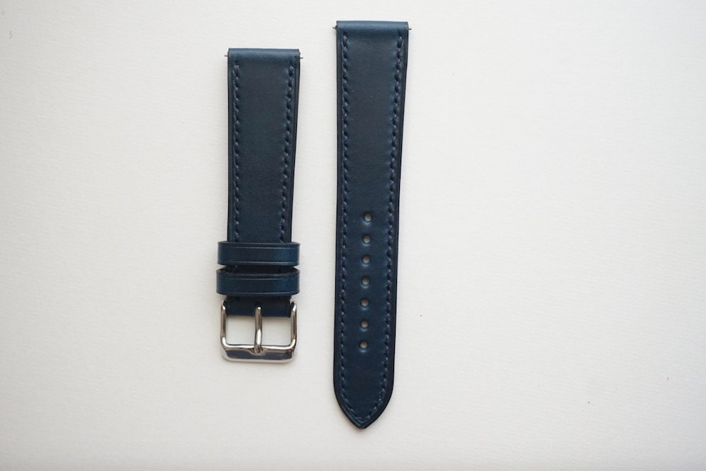 Navy blue Italian Buttero watch strap