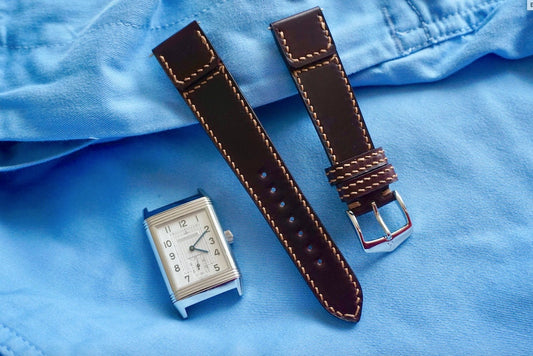 No.8 Horween shell cordovan Reverso style watch strap