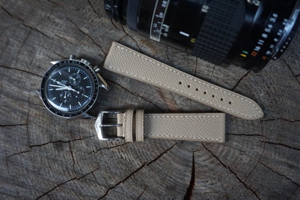 Trench Epsom leather watch strap