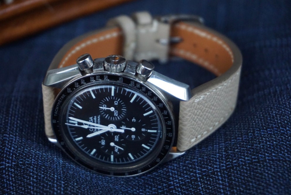 Trench Epsom leather watch strap