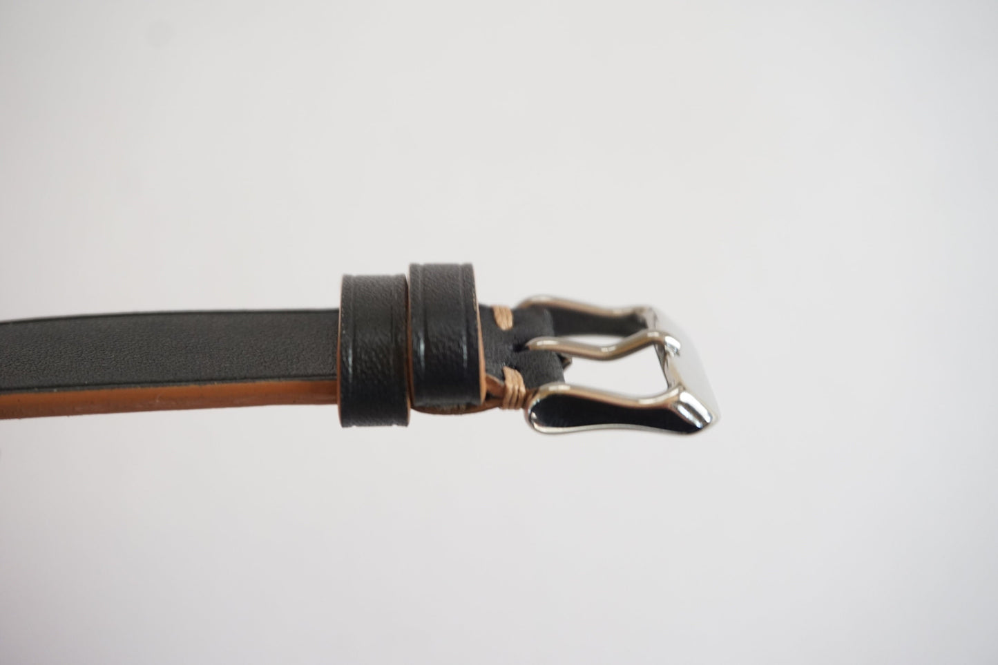 Two stitch Black smooth Epsom watch strap