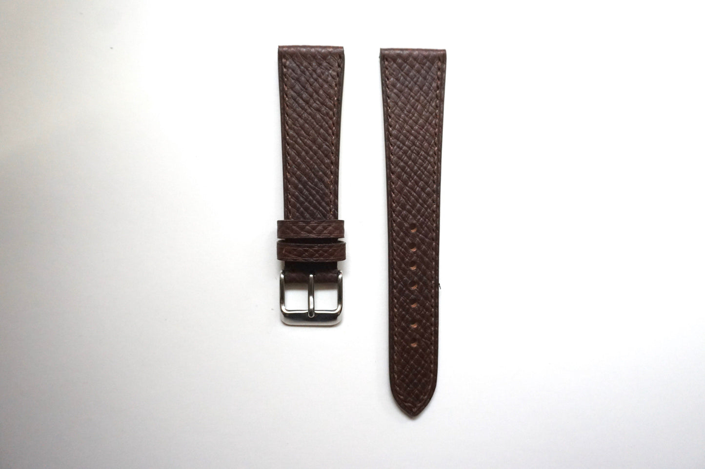 Saddle brown Horween Russian hatch grain watch strap