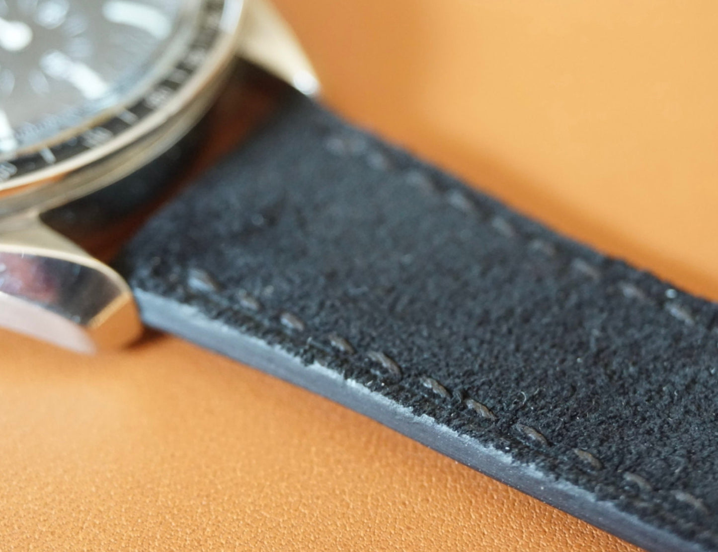 Matte Black C.F. Stead suede  watch strap