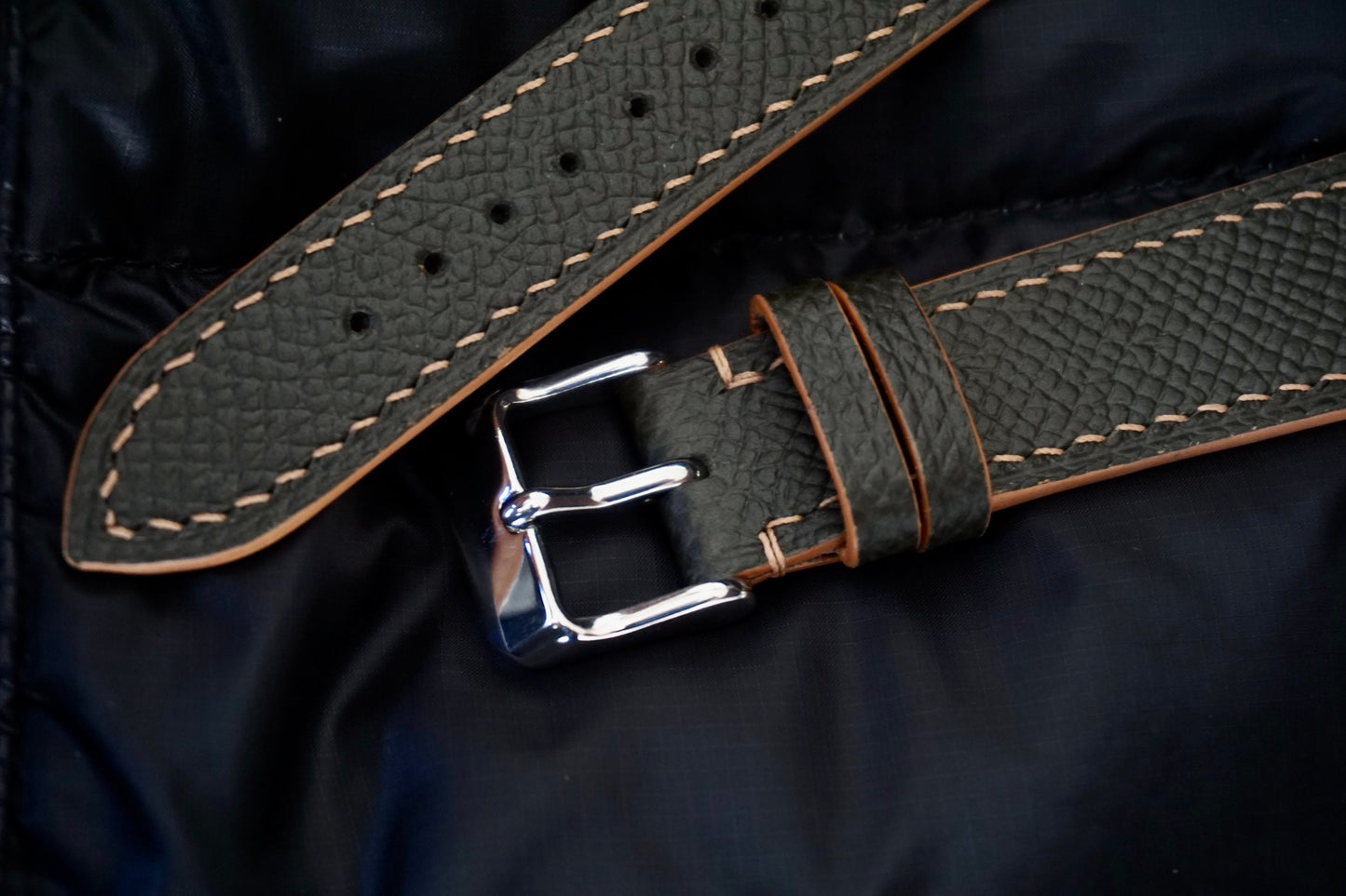 Moss green Epsom watch strap