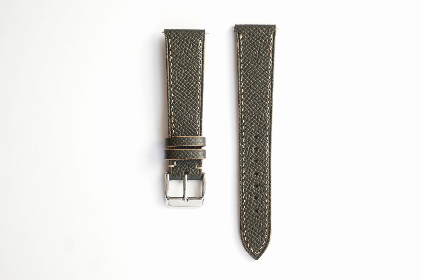 Moss green Epsom watch strap