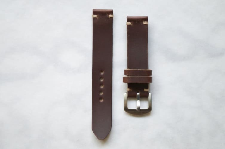 Two stitch Brown Horween Chromexcel watch strap